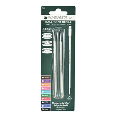Imagen de Recambio Soft Monteverde para bolígrafo (Cross) Medium Black 2 Pc