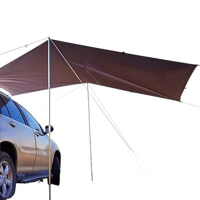 Imagen de Fay Bless Toldo Camping Impermeable Lona Suelo Protector Aolar Anti Viento Toldos para Playa Tienda Hamaca Acampada Refugio Al Aire Libre (Army Green,440 * 200cm)