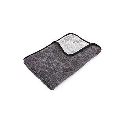Imagen de The Rag Company Toalla de secado Gauntlet Mezcla 70/30 microfibra coreana, diseñada para secar vehículos más rápido, a fondo y suavemente que otros, 900 g/m², 20 x 30 pulgadas, gris