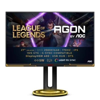 Imagen de AOC Monitor Agon Pro AG275QXL, 1 ms, Compatible con G Sync, HDR400, IPS, FreeSync Premium, 27 Pulgadas QHD 170Hz