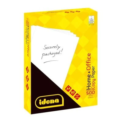 Imagen de Idena 10548 papel DIN A4, 500 hojas, color blanco, calidad de 80 g/m², ideal para el uso diario, impresión, copia y fax, adecuado láser inyección tinta