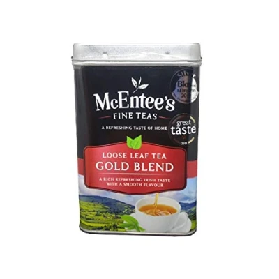 Imagen de McEntee&#039;s Irish Gold Té suelto Lata de 500 g Una mezcla premium tés negros Assam y Kenia