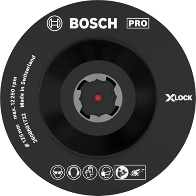 Imagen de Bosch Professional Plato de soporte (con autoadhesivo, X LOCK, Ø125 mm), Negro
