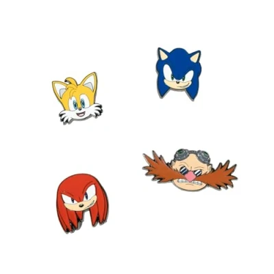 Imagen de Set Pins Sonic The Hedgehog 4 Figuras Sonic, broches Juego de Tronos regalos, Merchandising Oficial