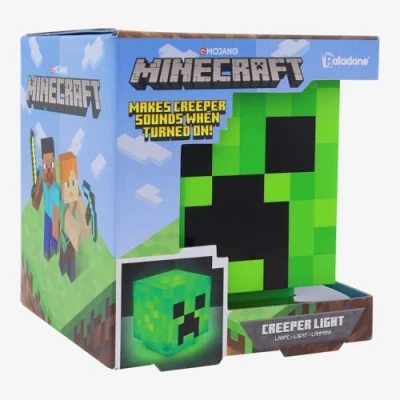 Imagen de Lámpara de Escritorio Creeper Minecraft Oficial con Sonidos, Luz Nocturna para Niños