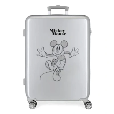 Imagen de Disney 100 Mickey Joyful Happy Maleta mediana Gris 48x70x26 cms Rígida ABS Cierre TSA integrado 81L 4 kgs Ruedas dobles