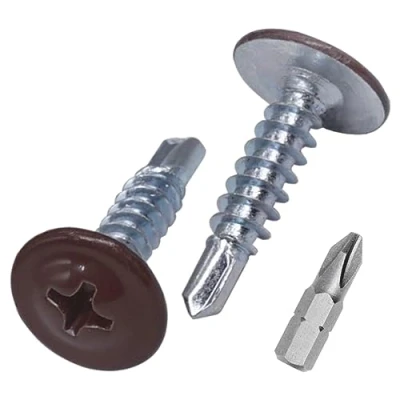 Imagen de SKIR&#039;CO Tornillos autoperforantes (50 unidades, 4,2 x 16 mm, cabeza de armadura modificada Phillips, tornillo chapa metálica, oblea (50, marrón chocolate RAL 8017)