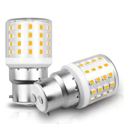 Imagen de B22,Bombilla LED blanca cálida de 3000 K, 4 W, 600 lm, repuesto para lámparas incandescentes 40 B22 estándar BC(Bayonet Cap) AC100 265 V, luces decorativas no regulables, paquete 2