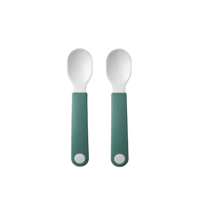 Imagen de Mepal Juego de 2 cucharas aprendizaje Deep turquoise Cuchara bebé Cubiertos mango corto y fijo Apto para lavavajillas