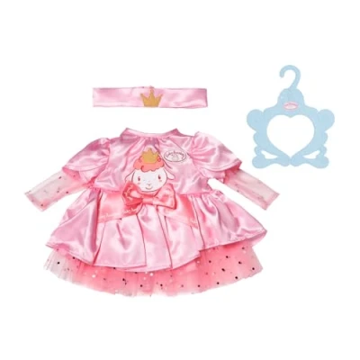 Imagen de Baby Annabell Vestido de Cumpleaños 710548 Tul Rosa con Diadema en Forma Corona a Juego para muñecas 43 cm niños Partir 3 años