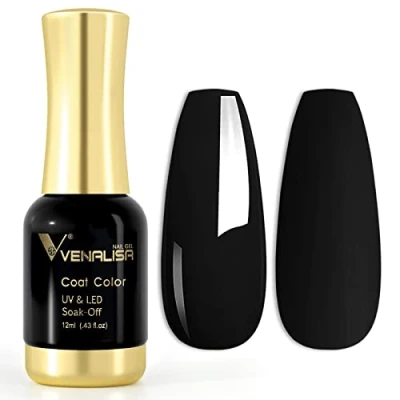 Imagen de VENALISA Esmaltes Semipermanentes de Uñas en Gel UV LED negro 12ml Nail Polish
