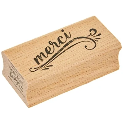 Imagen de Florilèges Design fc216088 tampón Merci Grunge Madera 3 x 6 2,5 cm