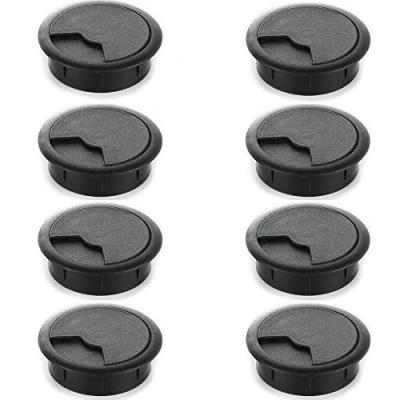 Imagen de sossai® Pasacables redondos juego de 8 KDM2 Color: negro Diámetro: 60 mm Material: plástico (Hecho en EU)