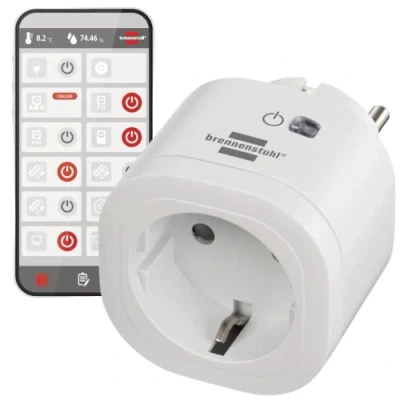 Imagen de Brennenstuhl Connect enchufe inteligente WA 3000 XS01 (enchufe WiFi programable, control por App o voz, smart plug, compatible con Alexa y Google Assistant)
