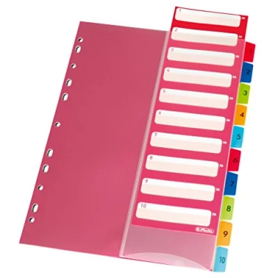 Imagen de Herlitz 10913689, Registro 1 10, 21 x 29.7 cm, PP, colores con índice hojas y agujero euro