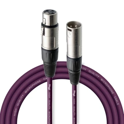 Imagen de Stagg 3 m cable XLR a conector para micrófono de calidad, Púrpura