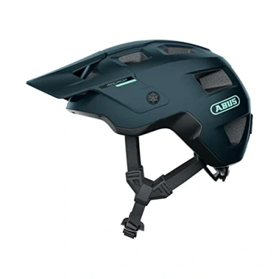 Imagen de ABUS MTB casco MoDrop de bicicleta robusto con buena ventilación para ciclistas montaña ajuste personalizado hombres y mujeres azul oscuro mate, L