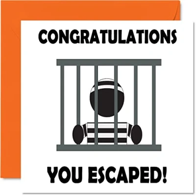 Imagen de Leaving Gifts for Coleges Women Men Felicitaciones You Escaped! Sorry Your Good Luck In New Job, tarjetas de felicitación 145 mm x mm, divertidos regalos despedida tarjeta