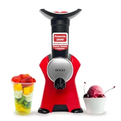 Imagen de SOGO Máquina Heladera Versátil Desmontable ideal para crear Postres Helados y Sorbetes de Fruta Natural 250W SS 5246