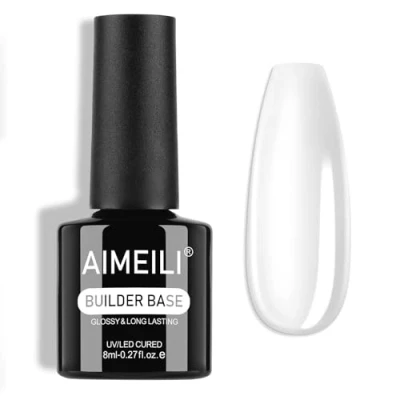 Imagen de AIMEILI Gel Uñas Constructor Base Coat y Builder Transparente Nail Extensión Esmaltes Semipermanentes de Building UV/LED 8ML