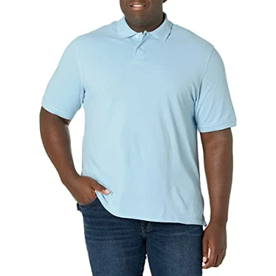 Imagen de Amazon Essentials Polo en piqué de algodón con Corte Regular (Disponible Talla Grandes y Largos Especiales) Hombre, Azul Claro, XXL