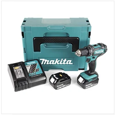 Imagen de Makita DDF 482 RTJ Taladro atornillador con batería (18 V, 62 Nm, 2 baterías de 5,0 Ah, cargador en Makpac 2)
