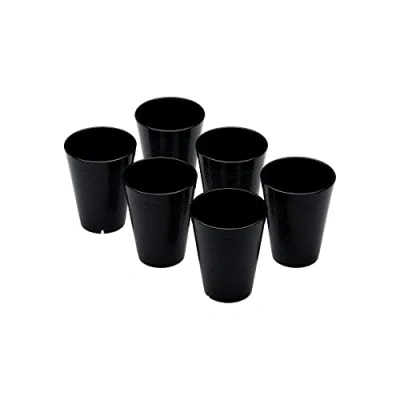 Imagen de Omada Design Juego de 6 vasos agua 275 ml, apilables, irrompibles, reutilizables, plástico para uso exterior, línea Samba