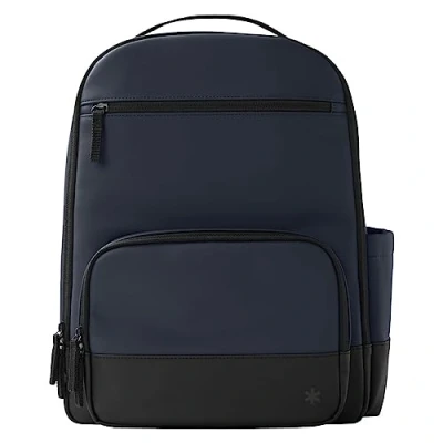Imagen de Skip Hop Mochila para pañales: Flex, multifunción, bolsa de viaje bebé con cambiador y accesorio cochecito, azul