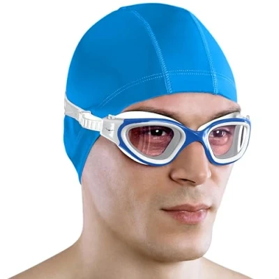 Imagen de AqtivAqua Gafas Natacion Hombre Piscina Niño Mujer Niña DX C (Azul blanco, Claro)