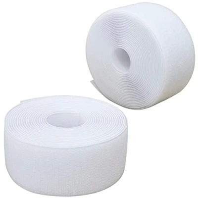 Imagen de AERZETIX C65997 Cinta/rollo de scratch 50mm 5 metros auto agarre organizador/sujetacables tira enganche bolsa prenda correa color: blanco en poliamida y poliéster