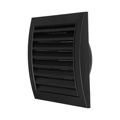 Imagen de ventilación de campana escape con pantalla protección plagas integrada, blanco 100 mm, cubierta aire, conducto HVAC, tapa