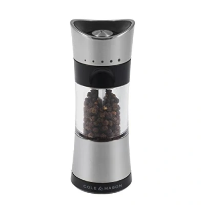 Imagen de Cole &amp; Mason H306591P Horsham Cromo Molinillo de Pimienta, Precision+/Molienda Ajustable, Cromo/Acrílico, 154mm, Incluye 1 x Molino