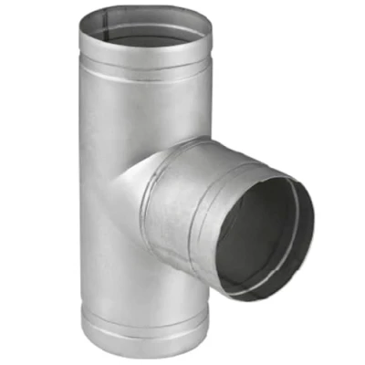 Imagen de tubo de conducto en T Conector metal Junta ventilación aluminio (100 mm/4)