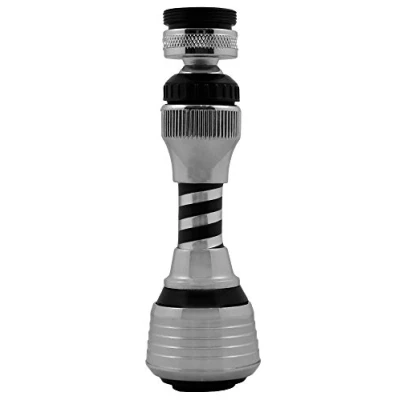 Imagen de Accesorio de ahorro agua para grifo Extensión larga 12 cm Aireador gira 360 Ajustable en 2 diferentes chorros Rosca M22 / M24