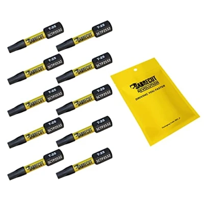 Imagen de 10 x SabreCut SCTP2532_10 32 mm T25 TX25 Torx A prueba de manipulaciones Juego puntas destornillador impacto magnético seguridad Compatible con Dewalt Milwaukee Bosch Makita y más