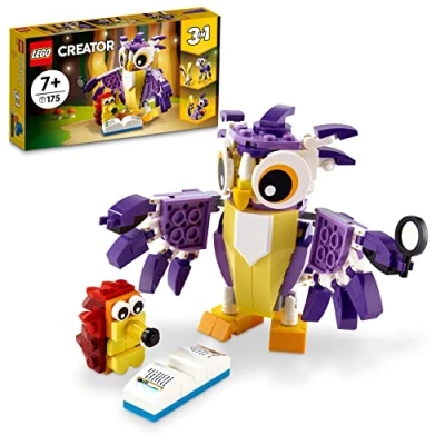 Imagen de LEGO Creator Criaturas Fantásticas del Bosque, Juego de Construcción 3 en 1: con Figuras Conejo, Ardilla y Búho, Set Animales Juguete para Niñas Niños 7 Años o Más 31125
