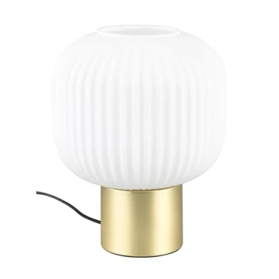 Imagen de Trio Leuchten Lámpara de mesa DIVA 519800108, latón mate, cristal blanco, excl. 1x E27