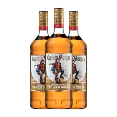 Imagen de Ron Captain Morgan Spiced Gold Botella Misil 1 L (Caja de 3 L)