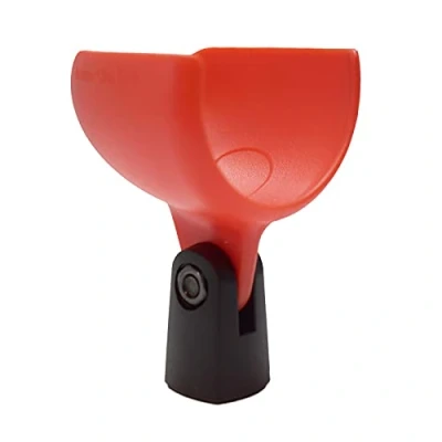 Imagen de Battle Plan Harmonica Accessories Soporte para micrófono con clip de munición 520 compatible Shure 520DX Green Bullet, Superlux D112/C y otros micrófonos armónicos similares (rojo frío)