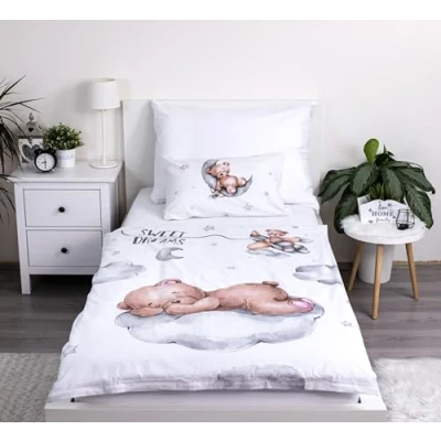 Imagen de Theonoi ropa de cama infantil 100 x 135 cm, bebé, juego algodón Öko Tex Standard para niños y niñas, oso peluche