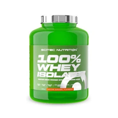 Imagen de Scitec Nutrition 100% Whey Isolate Puro Poder Proteico con BCAAs Glutamina y Arginina Fórmula sin Azúcar ni Gluten, 1816 g, Caramelo salado