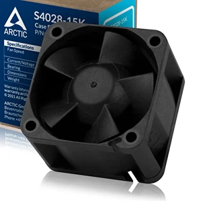 Imagen de ARCTIC S4028 15K Ventilador de Servidor 40x40x28 mm, Doble rodamiento Bolas, 140015000 RPM, regulado por PWM, Conector 4 Pines, 12 V DC Negro