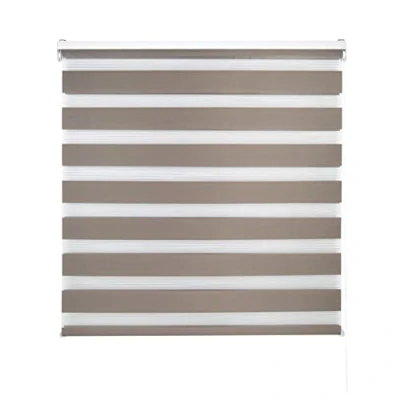 Imagen de Decorblind Estor Enrollable Doble Capa Noche y Día Instalación Pared o Techo, Medida Estor: 160x250 Ancho x Largo/Medida Tela 157x245 Color Marrón, Ventana