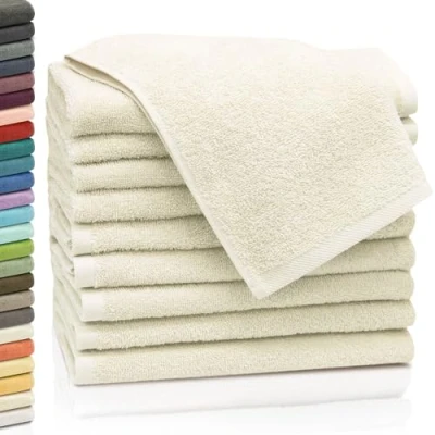 Imagen de ZOLLNER 10 Toallas de tocador, 30x50 cm, algodón, 420 g, Beige