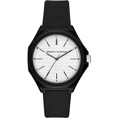 Imagen de Armani Exchange Reloj Hombre Cuarzo/3 Movimientos caja 40mm con correa Silicona AX4600, Negro y blanco