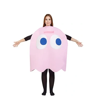 Imagen de Funidelia Disfraz de Fantasma Pac Man Pinky para hombre y mujer Comecocos adultos accesorios Fiestas, Despedida Soltero, Carnaval Halloween Talla única Rosa