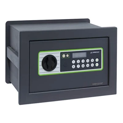 Imagen de Arregui Supra 241110 Caja fuerte de empotrar, 6 mm espesor, apertura electrónica, con fondo regulable, 21x32x15 a 25 cm, 5 11 L