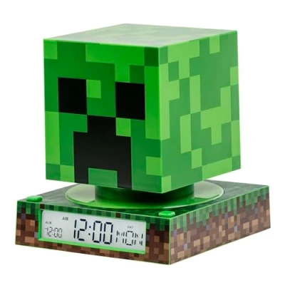 Imagen de Minecraft Reloj despertador digital con luz nocturna 3D Creeper para niños