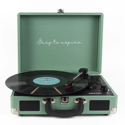 Imagen de Tocadiscos Prixton VC400, 78 rpm, Bluetooth, USB, 2 Altavoces 3W, Digitalizador de vinilos, Verde