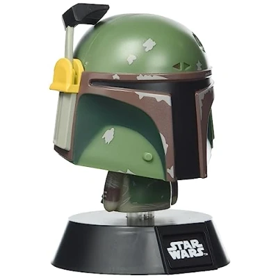 Imagen de Paladone Star Wars Bobba Fett 3D Icon BDP Carácter icónico Oficial de Disney Mandalorian Empire Strikes Back Luz Nocturna Brillante o lámpara Escritorio, Verde